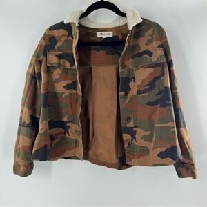 Northward Cropped Army Jacket in Cottontail Camo: Sherpa Edition Women’s Size XS